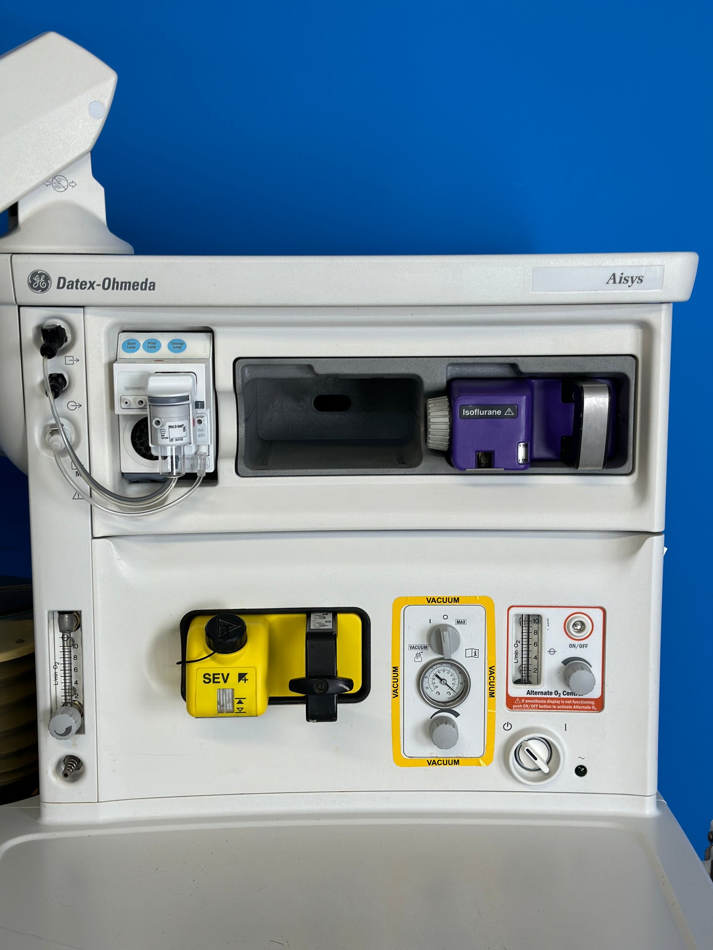 Anaesthesia machine gas analyser and front work station