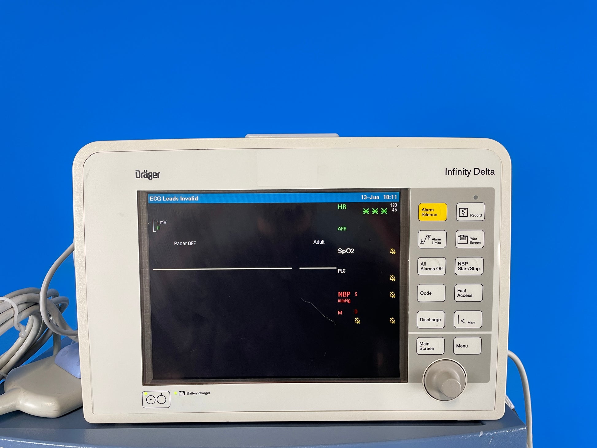 Drager Infinity Delta Anesthesia monitor Shows the all parameters