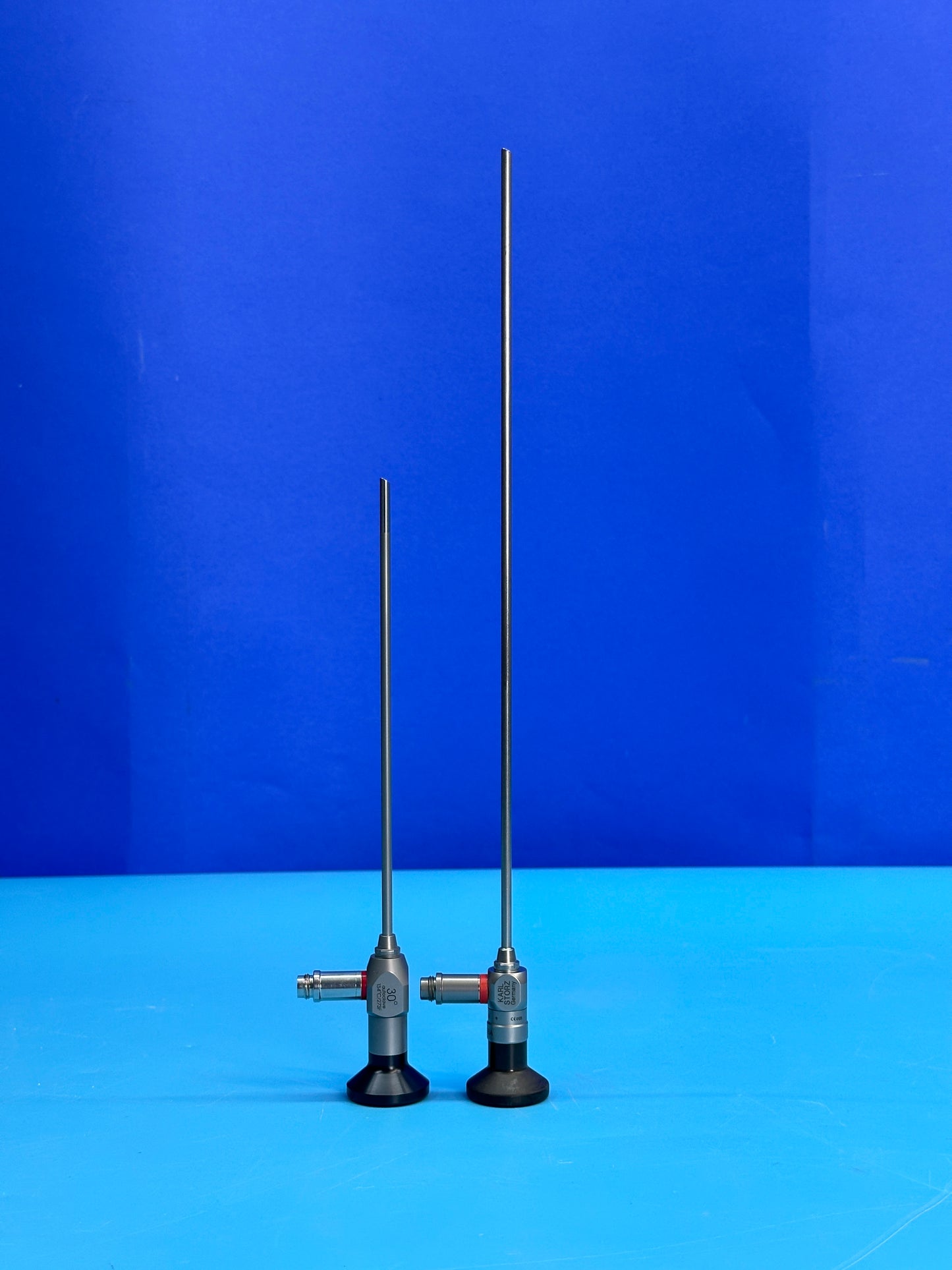 Karl Storz Hopkins II 30 Degree Autoclavable Laparoscope 26003 BA with Distal end, Light Post and Proximal end.