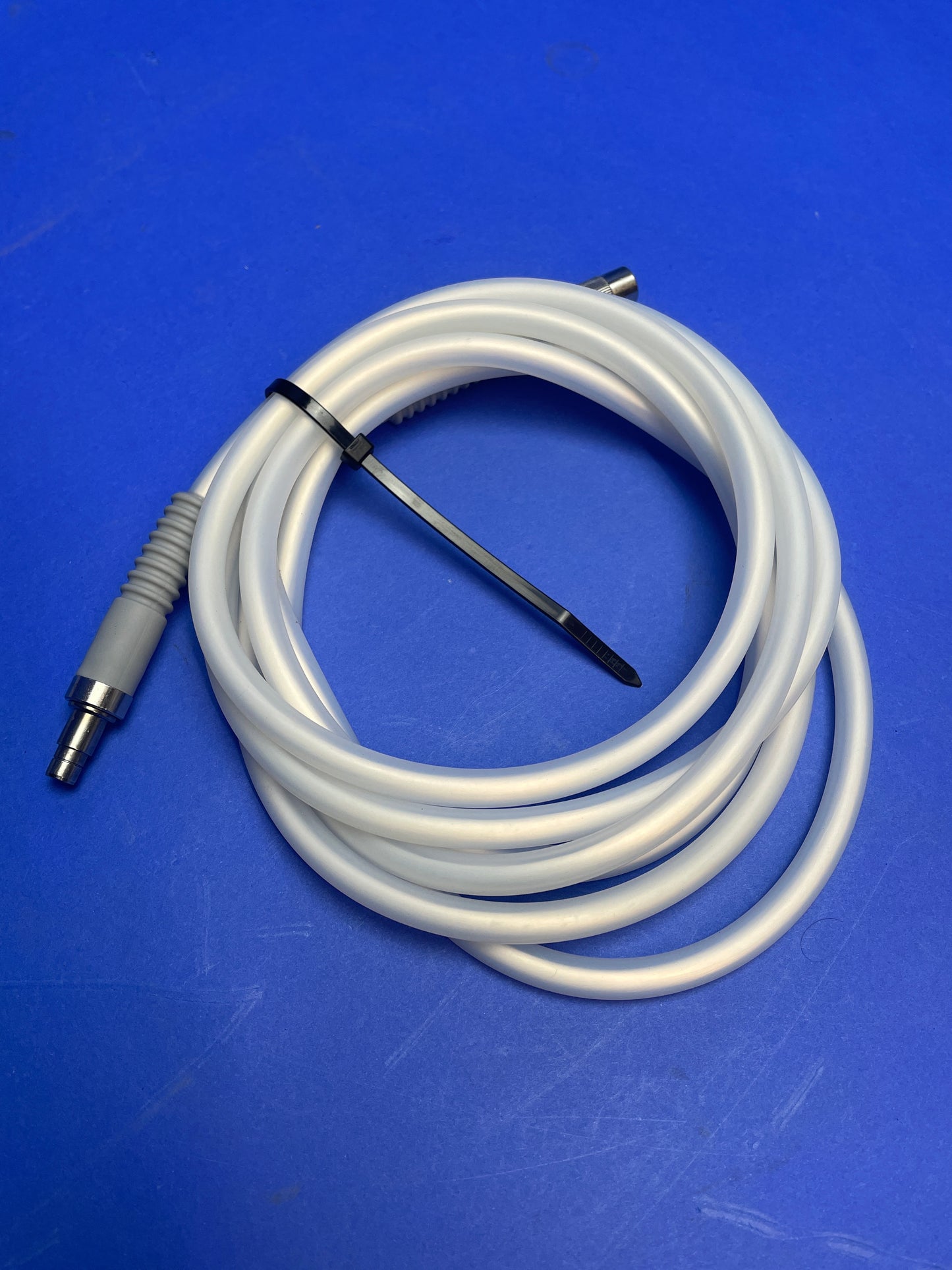 Fiber Optic Light Cable is used with a light source and an adapter/scope to transmit light to a scope in order to conduct a minimally invasive surgical procedure.