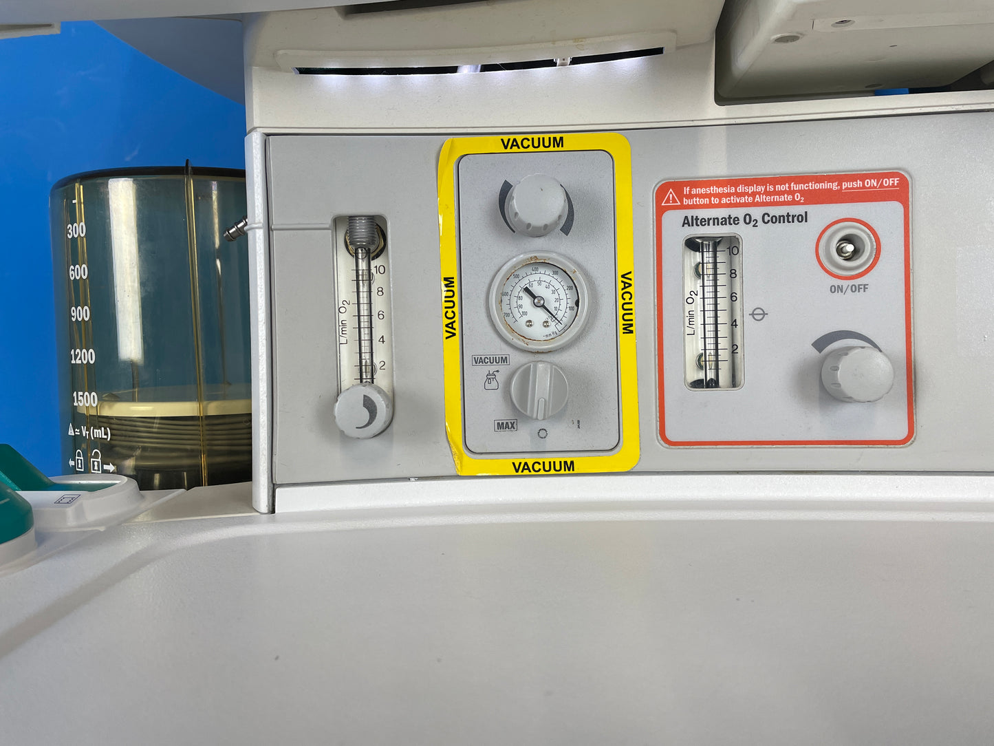 Avance showing Alternate Oxygen flow control