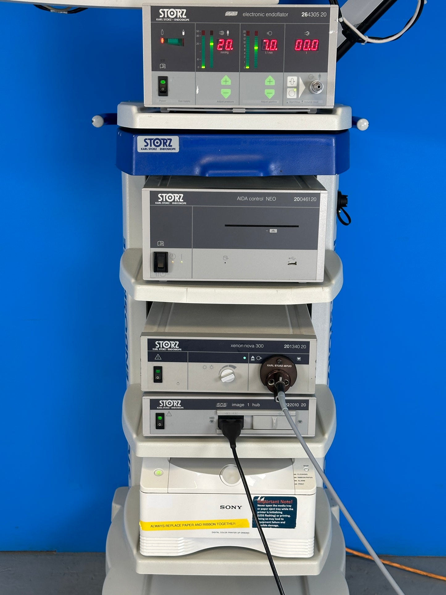all the components of Storz image 1 hub dual channel laparoscopy system are functional