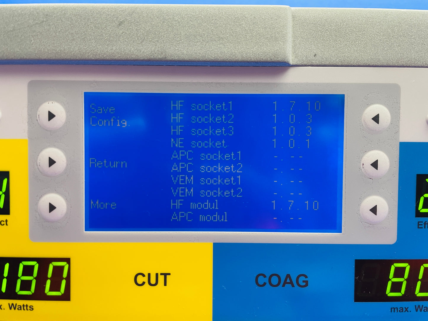 VIO 300S Display and Plus/Minus buttons to select the Function