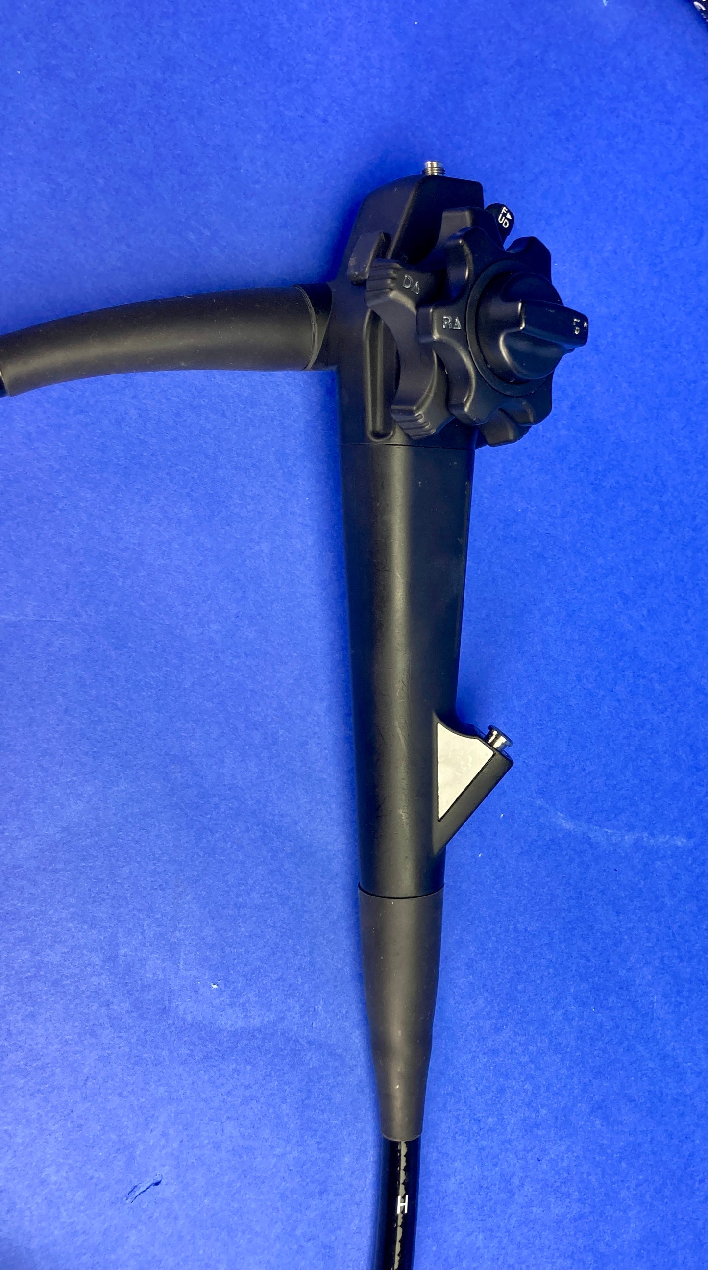 Side view of the Control section and forceps channel