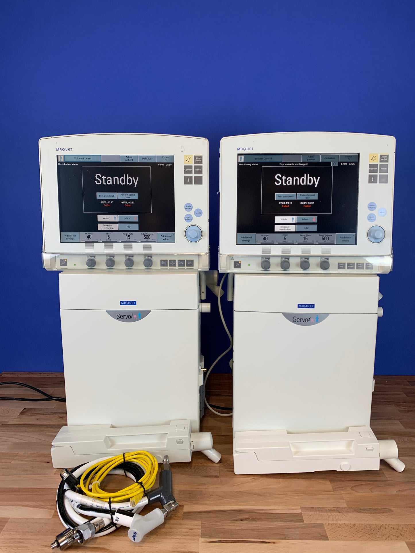 Maquet Servo-i Mechanical Ventilator features, knob, Modes, Expiratory Cassettes and Air O2 Hoses