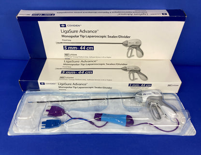 Covidien Ligasure Advance Monopolar tip laparoscopic 5mm 44cm handpiece is used with ForceTriad and Valleylab Ligasure 8.