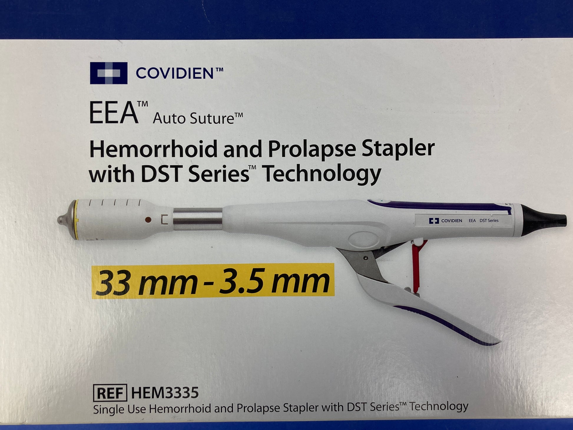 Covidien EEA Auto Suture Hemorrhoid and prolapse stapler with DST Series technology single used.