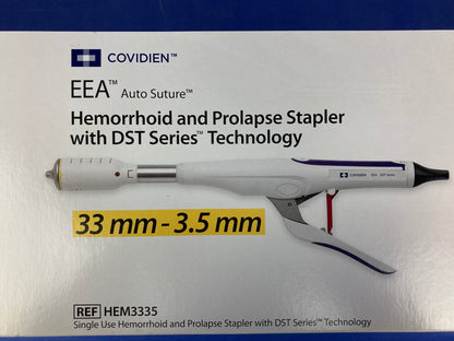 Covidien EEA Auto Suture Hemorrhoid and prolapse stapler with DST Series technology single used.