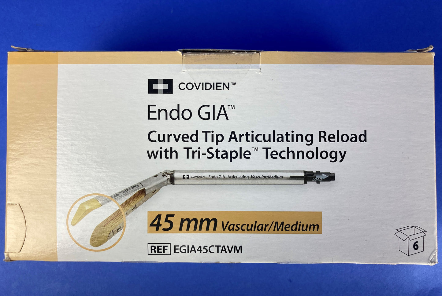 Covidien EGIA45CTAVM is deal for use in abdominal, gynecologic, pediatric and thoracic surgery for resection, transection and creation of anastomosis.