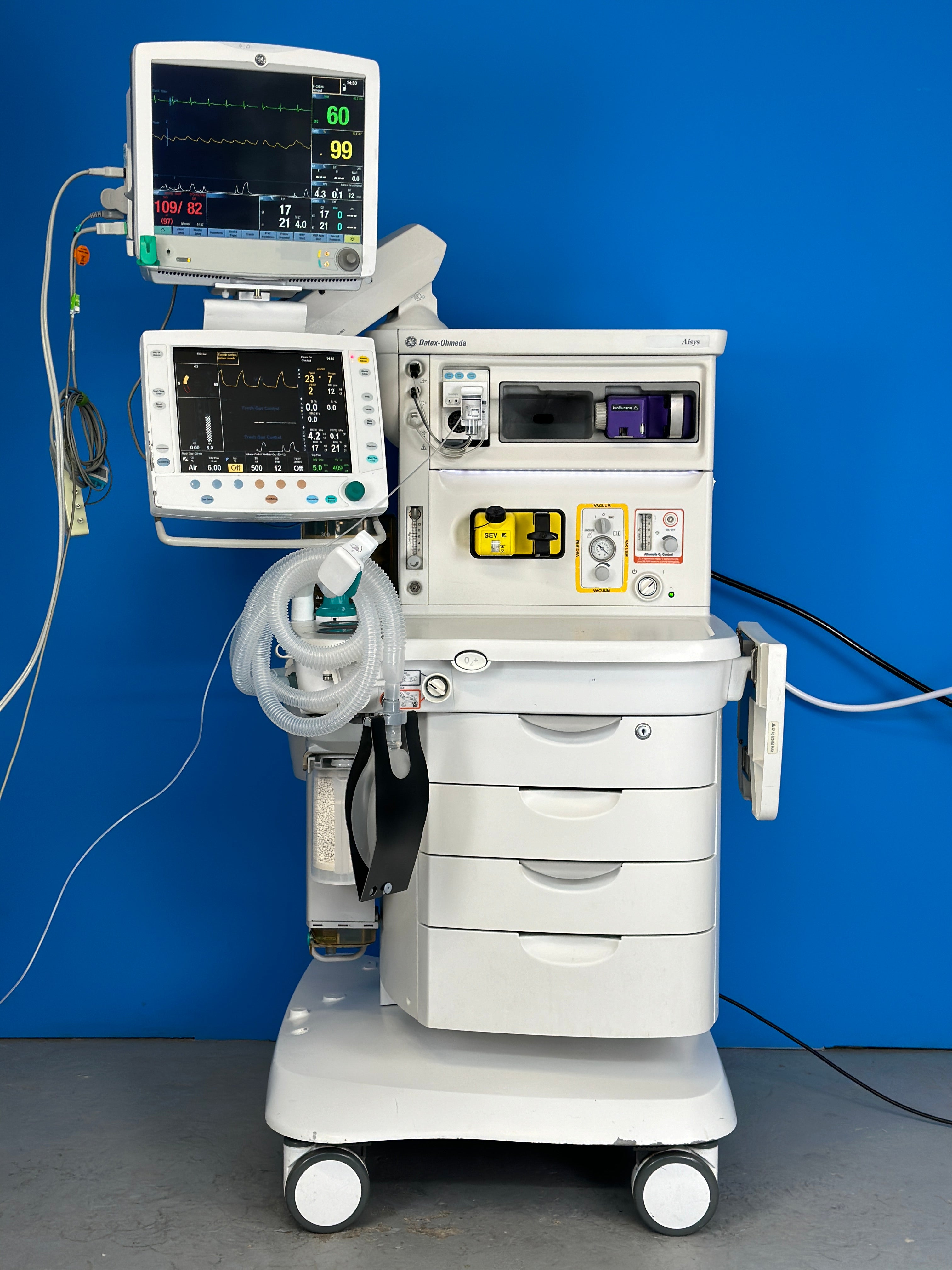 Datex Ohmeda Aisys Anesthesia Machine with GE Carescape B650 Monitor ...