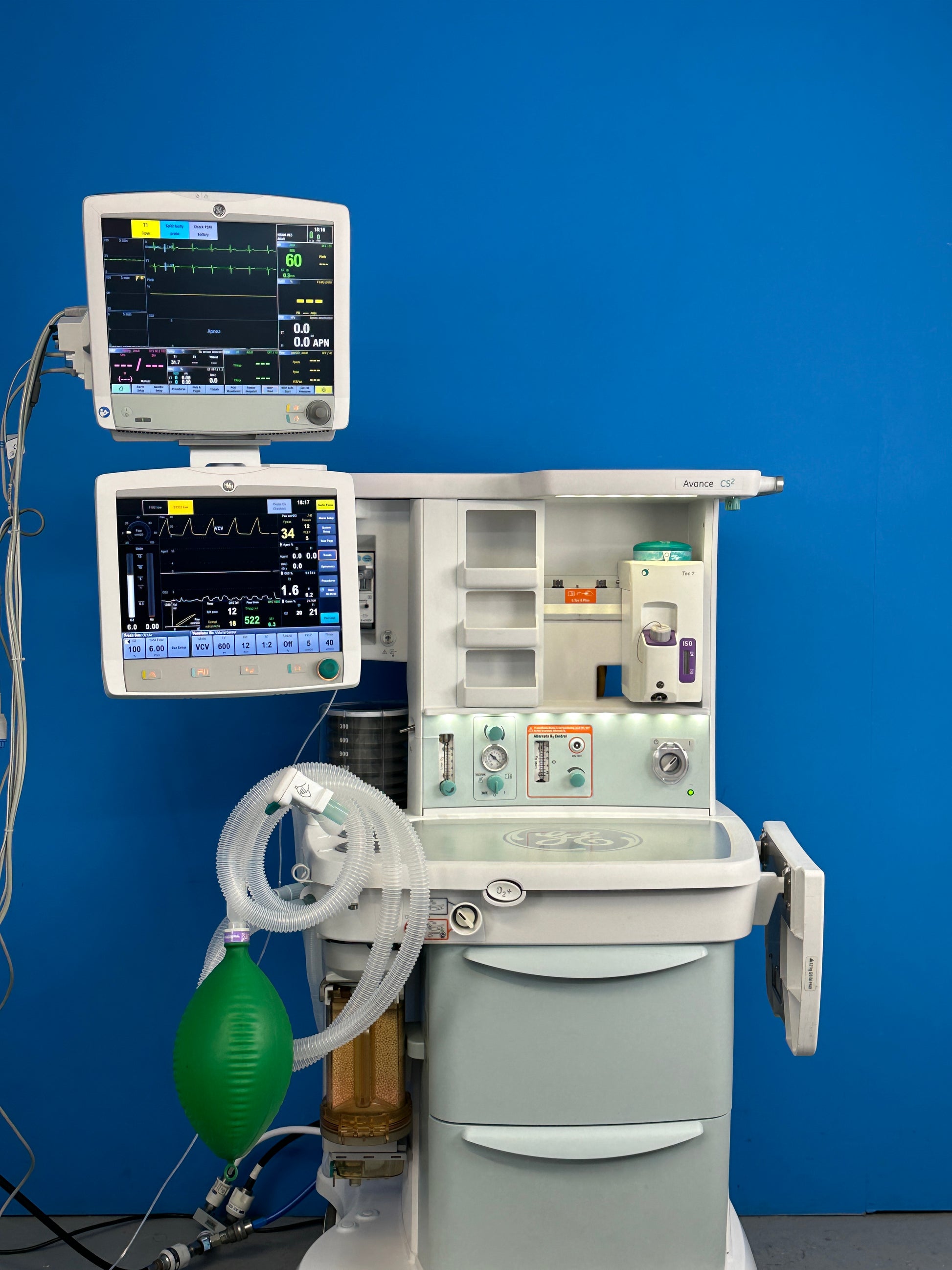 The anesthesia display is used throughout the anesthesia delivery process and allows the clinician to interact with the system. The display also provides real-time patient data on B650 Anesthesia Monitor.