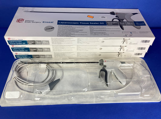 Ethicon Endosurgery Enseal Laparoscopic Tissue Sealer G2 Straight Jaw NSLG2S35 is indicated for bipolar coagulation and mechanical transection of tissue during laparoscopic and open procedures. 