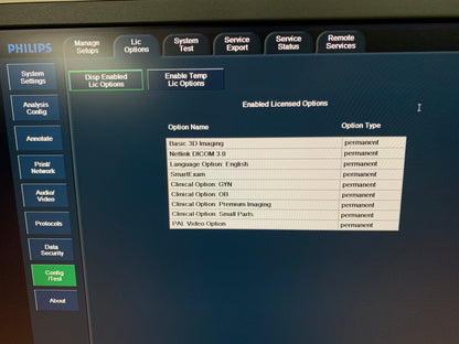 LCD Monitor is showing setup of Philips IU22 Ultrasound