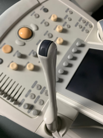 Philips control console with C8-4V Endocavitary convex array curved array ultrasound probe transducer