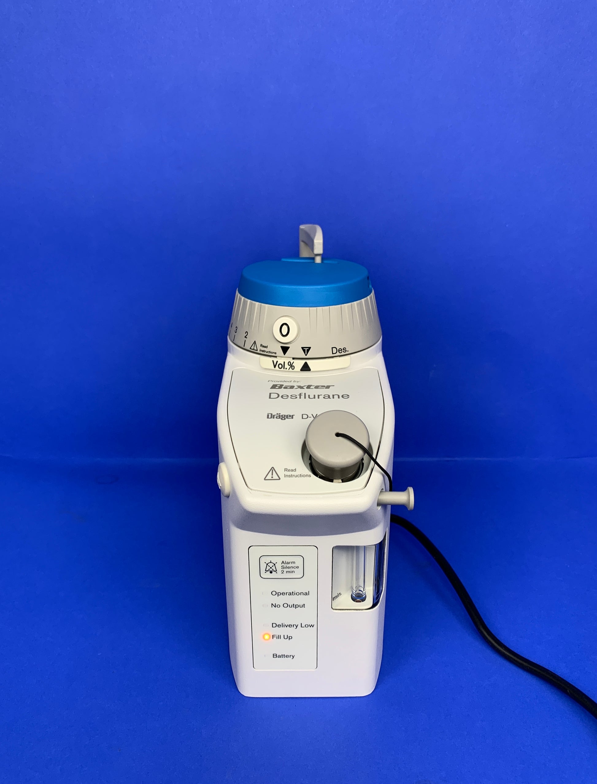 Drager D Vapor Desflurane is a heated, calibrated anesthesia vaporizer for the enrichment of dry, fresh medical gas with the vapor of the anesthetic agent Desflurane (Suprane) in concentrations of 2 to 18 vol.% in anesthesia delivery systems.