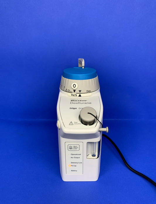 Drager D Vapor Desflurane is a heated, calibrated anesthesia vaporizer for the enrichment of dry, fresh medical gas with the vapor of the anesthetic agent Desflurane (Suprane) in concentrations of 2 to 18 vol.% in anesthesia delivery systems.