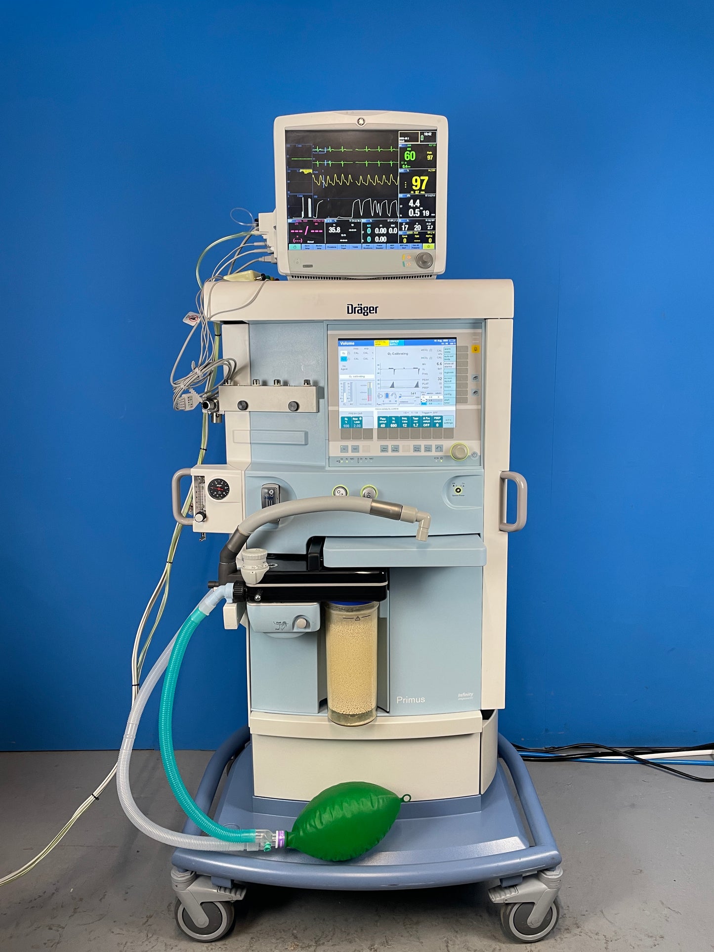 The Anaesthesia machine was tested with medical air and test lung and complete ventilation cycles were delivered.