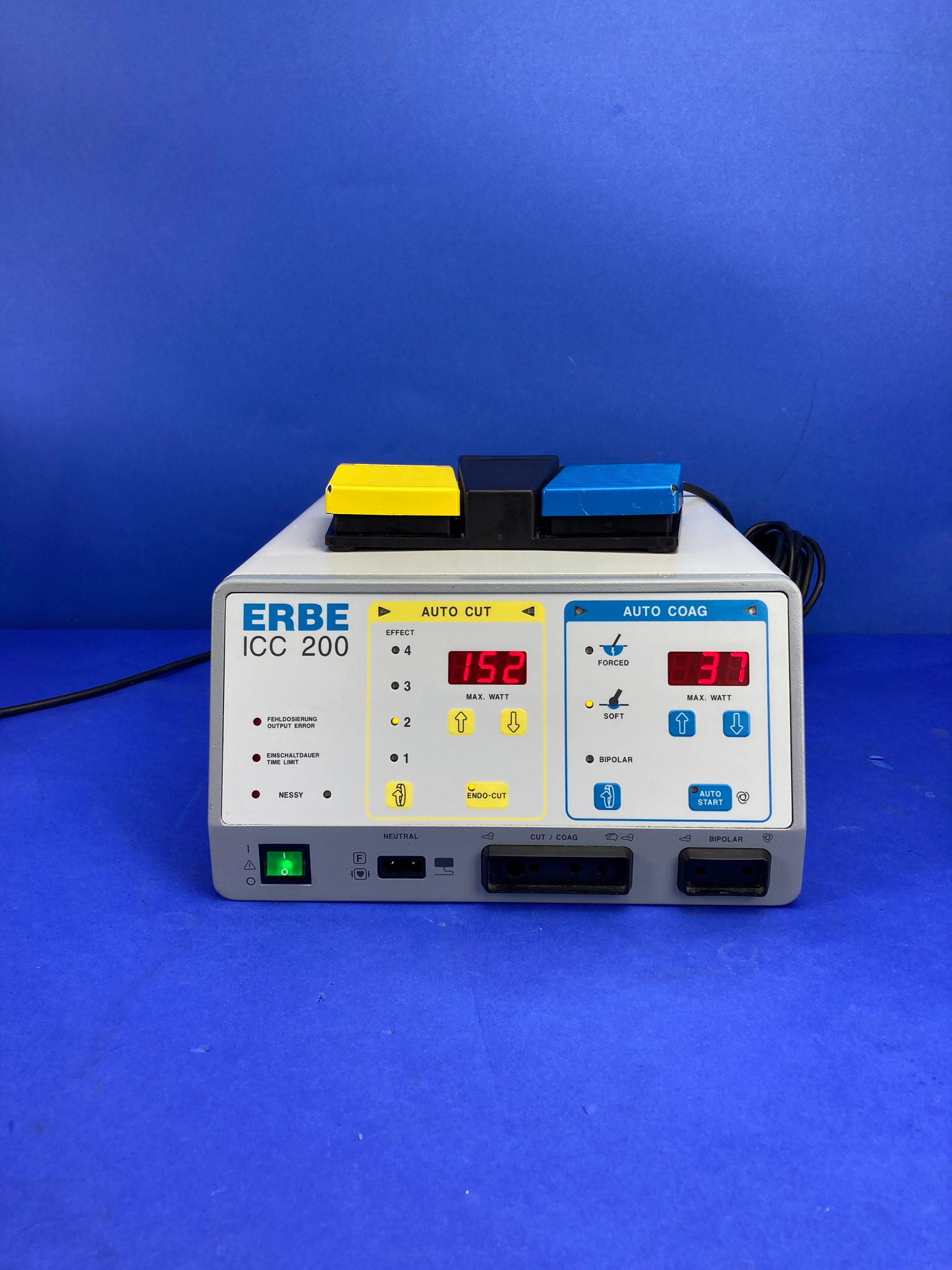 The Erbe ICC 200 has a variety of coagulation cutting modes.