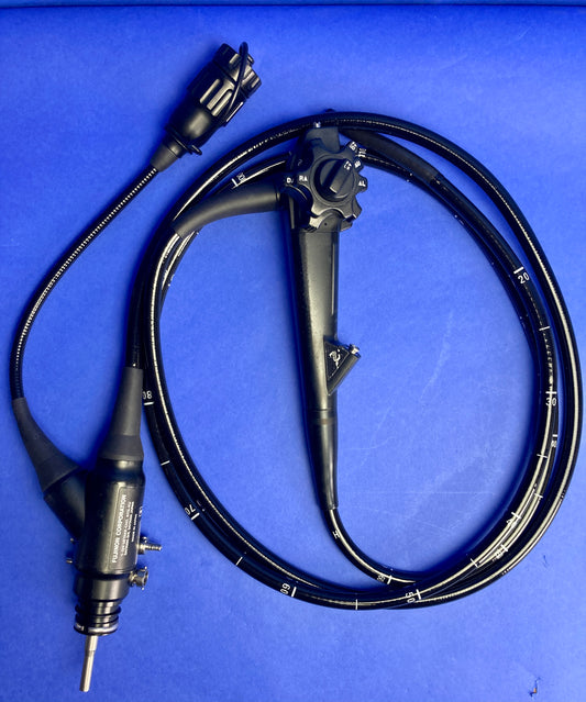 Fujinon EC-530FL Colonoscope for the lower G.I. tract has a water jet function which is effective for washing off mucus and securing a better field of view.