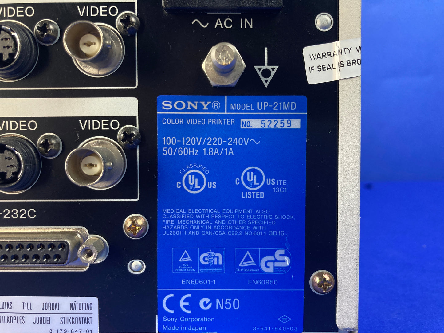 Impresora de vídeo en color Sony UP-21MD