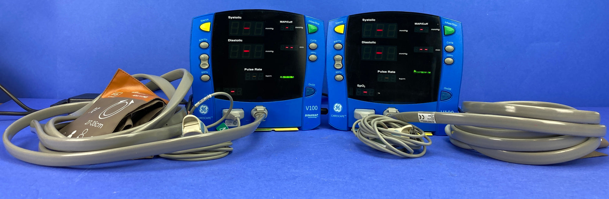 GE DInamap V100 2 in 1 Vital Sign Monitor with Leads Entering Configuration Mode