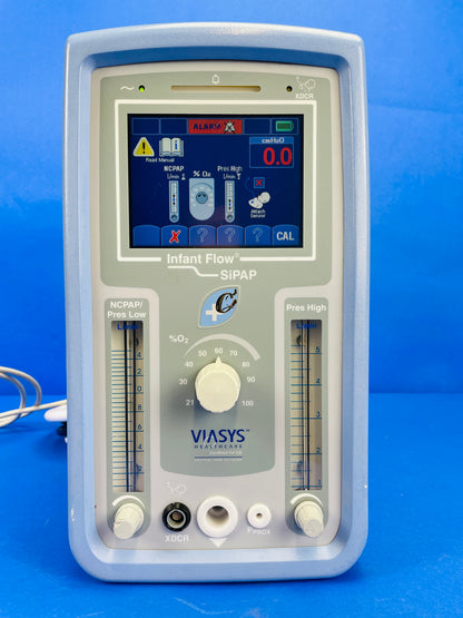 Viasys Infant Flow SiPAP Touch-screen Ventilator showing Functional Icons