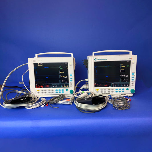 GE Datex Ohmeda S/5 Monitor (SPO2, CO2, NIBP, ECG) with Leads ( Accessories) Anesthesia Monitor